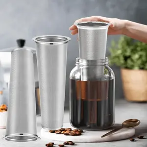 2 Pack Cold Brew Coffee Filter Stainless Steel Filter Coffee Tea Infuser Strainer Canning Jar Mesh for Wide Mouth Mason Canning Jar, Iced Tea Maker (2 Quart)