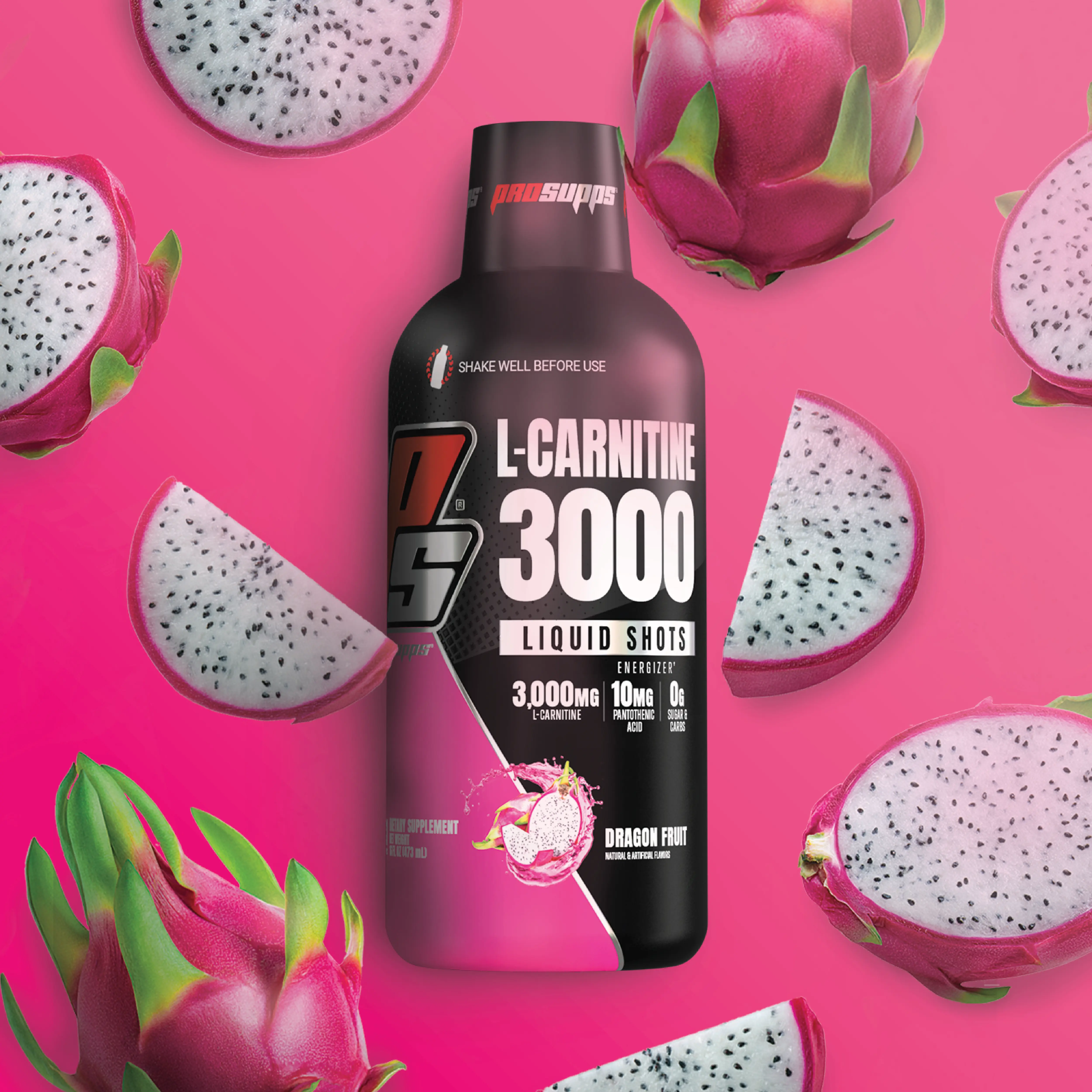 PROSUPPS L-Carnitine 3000 Stimulant Free Liquid Shots for Men and Women -  pre workout Drink for Performance and Muscle Recovery (31 Servings, Berry) 