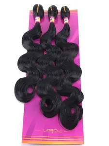 Body Wave Synthetic Hair Weave 3 Hair Bundles Deals 16 18 20 Inches Color Natural Black Synthetic Hair Weft