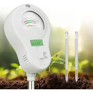6-in-1 Soil Tester, Digital Soil  Meter/PH Meter/Sunlight/Temperature/Fertility  with 2 Removable Probe,  Screen Soil Test Kit for Gardening, Lawn, Indoor & Outdoor