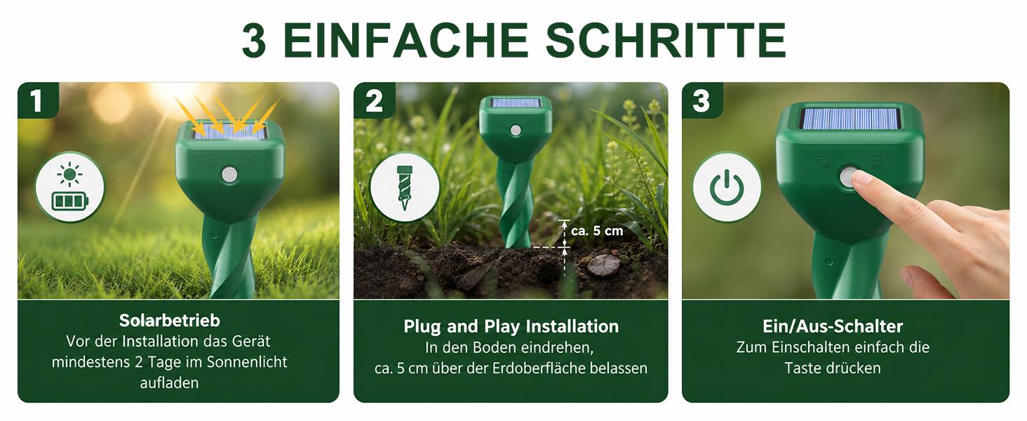 4/6/8 Pack Waterproof Solar-Powered Ultrasonic Pest Deterrent for Outdoor Yd, Lawn & Garden - Repels Mole, Snake, Gopher, Vole, Rabbit, Skunk & More, Animal Deterrence, Multiple Packs