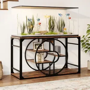 55-75 Gallon Metal Aquarium Stand with Power Outlets, Cabinet Storage for Fish/Reptile Tanks