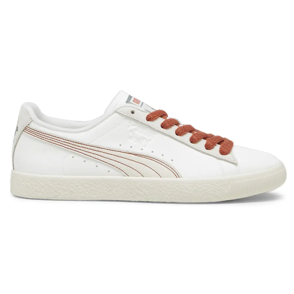 PUMA Mens Clyde Huskie Lace Up Sneakers Shoes Casual - White