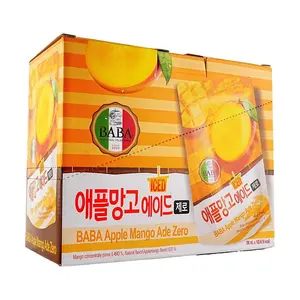 WOONGJIN BABA Apple Mango Juice - 10 Pack (190ml Each) | Zero Sugar, Zero Fat, Zero Calories | Refreshing Korean Beverage