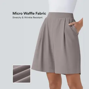 Halara High Waisted Body Sculpt Waist-Slimming Side Pocket Micro Waffle Work Shorts