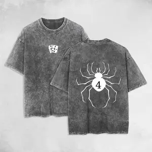 Retro Vintage Hisoka Phantom HxH Hunter x Hunter Anime Double Printed  Washed T-Shirt Unisex Mineral Anime Manga Washed Heavy Cotton T-shirt