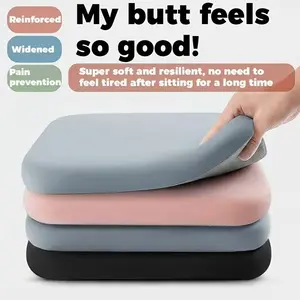 Extra-thick seat cushion for ultimate comfort - 1.5-inch resilient memory foam core with removable fabric cover, textured bottom for secure grip, suitable for office/school/truck chairs, evenly distributes weight to improve posture.