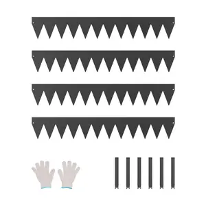 VEVOR Steel Landscape Edging, 4 Packs 40 x 6 in Rust-Resistant Metal Landscape Edging, Bendable Garden Edging Border, Heavy Duty Lawn Edging, Easy-to-Install, Flower Bed Yard Pathway Divider Black