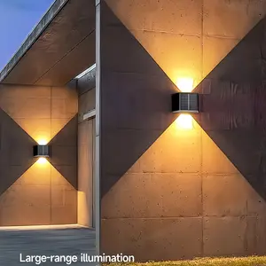 Solar LED Wall Light, Adjustable Illumination Range, Up Down Lighting, Outdoor Garden Patio, Modern Villa Landscape, Hallway