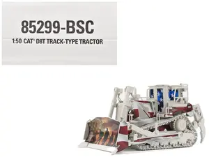 CAT Caterpillar D8T Track Type Tractor with Single Shank Ripper Patriotic Livery 1/50 Diecast Model by Diecast Masters