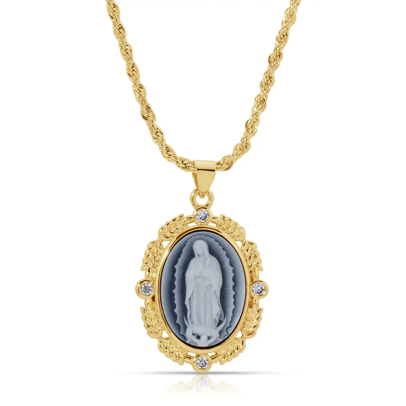 Joy Dravecky Cameo Mary Pendant- French Blue