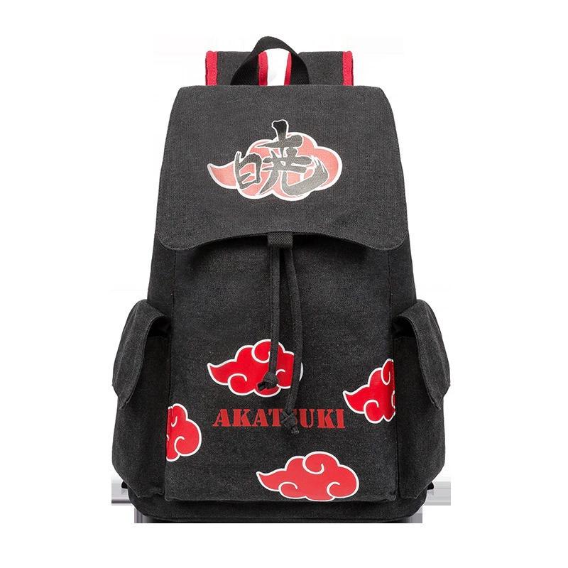 Naruto Anime Backpack Akatsuki Red Cloud Konoha Leaf Village Backpack Large Capacity Laptop School Bag Canvas Casual Travel Daypack Itachi Uchiha Naruto Uzumaki Anime Fan Backpack For Teen Boys Girls Student Outdoor Backpack Multiple Styles Available