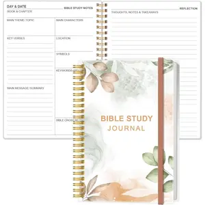 Bible Study Journal - Church Notes Notebooks, Note Taking & Journaling Kit, 5.8" x 8.5", Rose Leaf