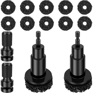 2 Set Wheel Hub Cleaning Tool, Rust Removal Kit for Brake Rotor & Wheel Studs, Wheel Hub Resurfacing Kit with 10 Grinding Pads, Fits 1/2" Impact Wrench & Drill, Car Maintenance Tool