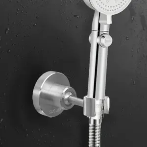 Adjustable Shower Head Holder, 304 Stainless Steel Shower Bracket, Wall Mounted Shower Arm, Suitable for Handheld Showers