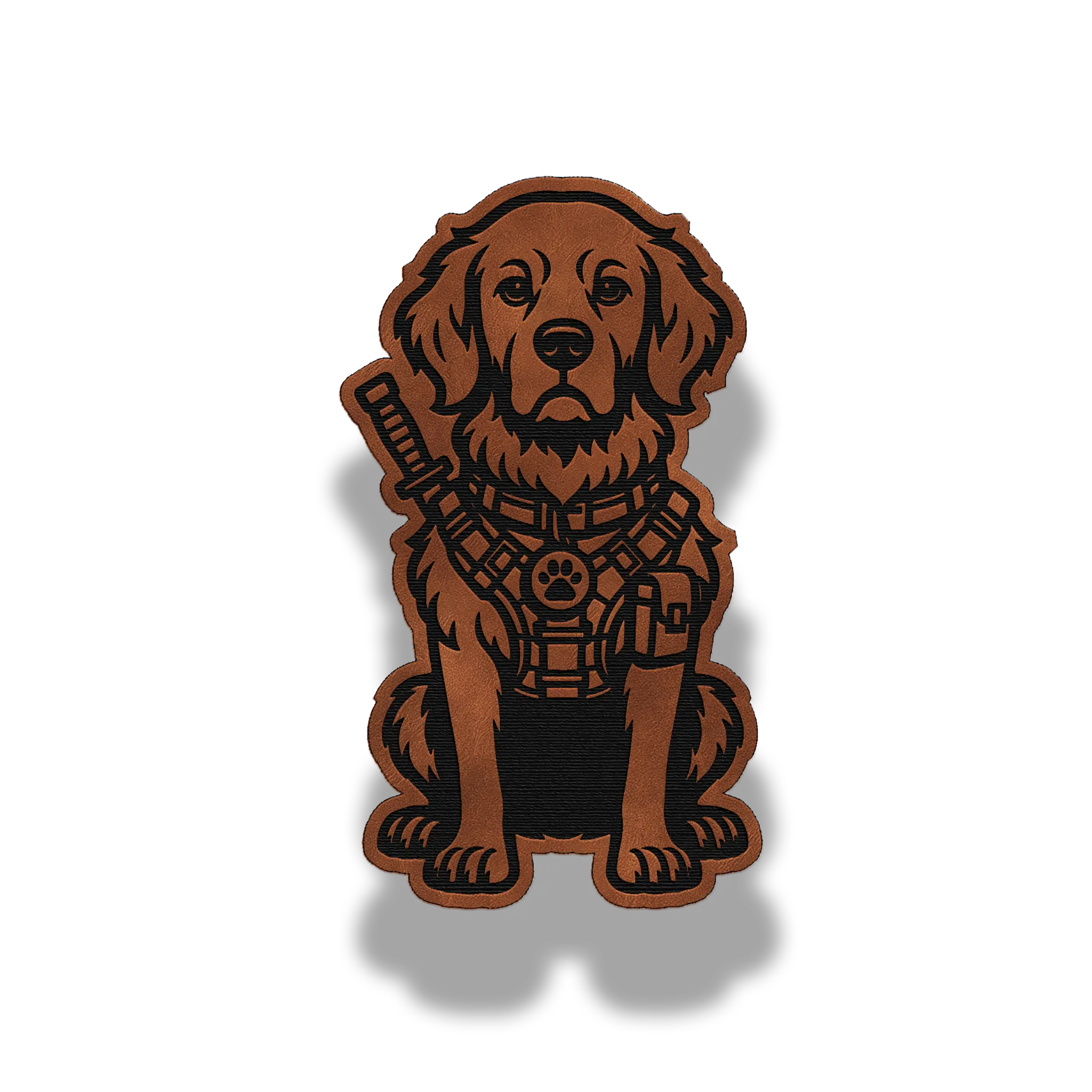 Tactical Golden Retriever Dog Patch – Leatherette Morale Patch