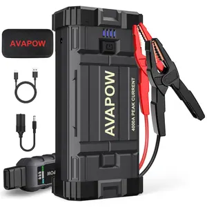 AVAPOW 4000A Car Jump Starter–12V Portable Power for 10L Gas/10L Diesel Engines, Booster Function, PD 60W Fast Charging Lithium Jump Box Smartphone,MemorialDay