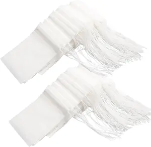 Tea Filter Bags 100pcs Loose Tea Mini Empty Tea Bags Natural Wood Pulp Paper Material Disposable Unbleached Tea Filter Bags with Drawstring Loose Tea