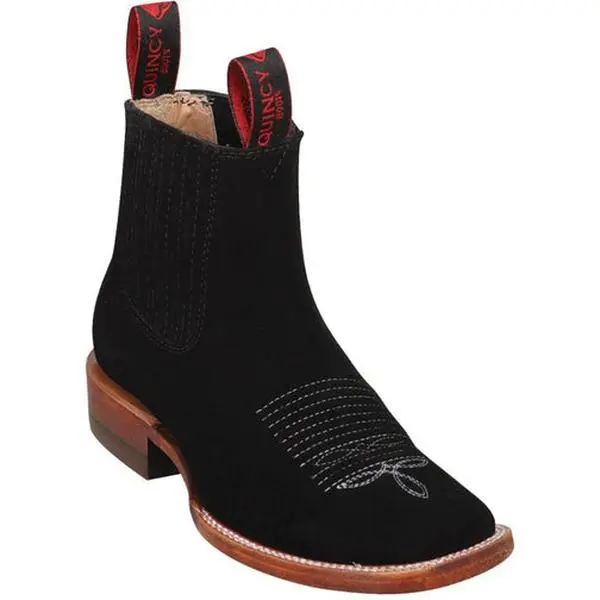 Botines Charros Quincy de Gamuza con Punta Cuadrada