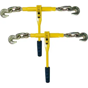 2 Pack 3/8"-1/2"Ratchet Chain Binders,9200 LBS Working Tie Downs, for Grade 80 Transport Chain Load,Labor-Saving Anti-Skid Handle,Heavy Duty Ratchet Binders for , Tie Down, Hauling, Towing