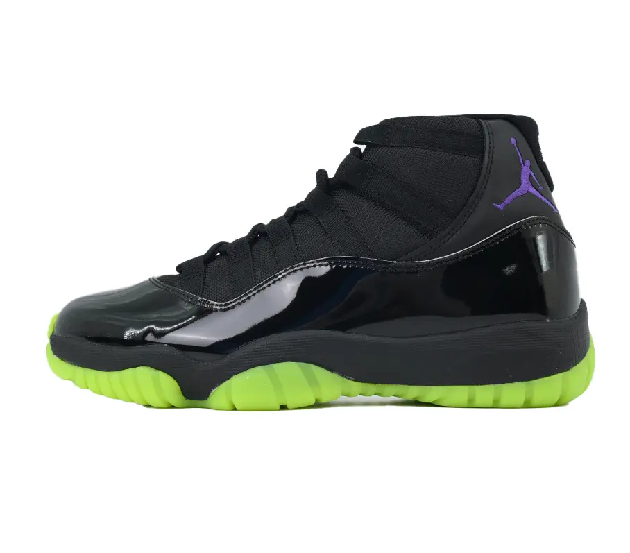 Lace Up Breathable Mesh High Top Trainers, Black Neon Green Gloss Leather Ankle Sneakers, Lightweight Cushion Outdoor Casual Basketball Footwear for Men Women
