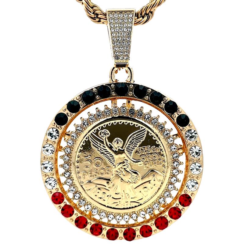 Spinning Centenario Mexican Colors with 26” Rope (24K Gold Filled)