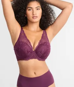 Lightly Lined Lace Plunge Bra
