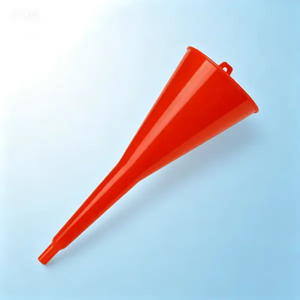 Red Long Reach Funnel, Oil Change Funnel for Transmission Fluid, Automotive Funnel for Gas and Lubricants, Reusable No-Spill Design, 12.0 Fluid Ounces