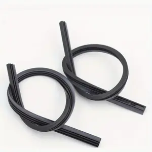 2 Pieces Car Boneless Wiper Rubber Strip 70cm/27.6 "Car Replacement Parts Windshield Wiper Core 65cm/25.6" Replacement Rubber Strip