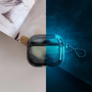 LEWEBRAVE Luminous Quicksand AirPods Case for AirPods 1/2/3/4 Pro 1/2/3, Shock Absorbing and Protective, Glow-in-the-Dark, Anti-Scratch, Hard Earbuds Cover