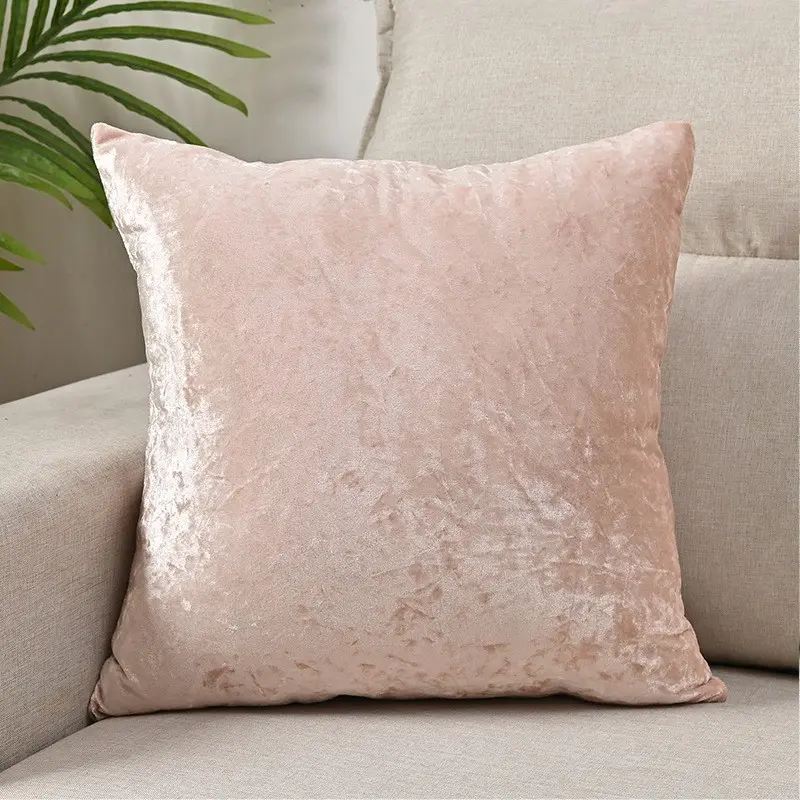 1pc Pure Color Elastic Gold Diamond Velvet Pillow Cover, Square Cushion Case for Living Room Sofa, Room Cozy Accessories, No Inner Pillow Included