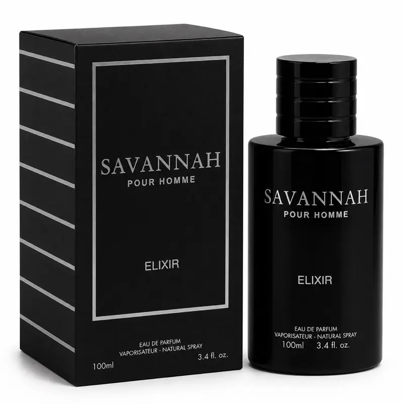 Savannah Elixir Pour Homme Eau De Parfum 100ml | Long-Lasting Men’s Cologne, Fresh Woody Fragrance