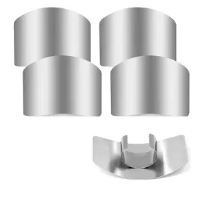 Finger Guards for Cutting, 4 Pcs Stainless Steel Finger Protector for Cutting Food, Knife Guard, Chopping Protector for Dicing and Slicing in Kitchens