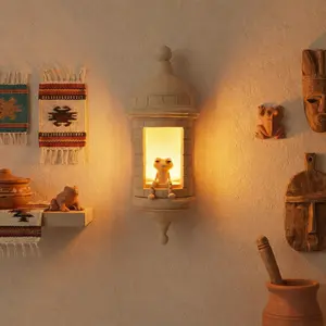 【Limited Time Deal】BORILUME Coquí Wall Lamp With LED Light For Puerto Rican Bedroom Office Decor Authentic Design Touch Switch Control 3D Printed Craftsmanship Light Brown, Valentine Gift, led lights for bedroom