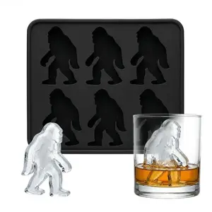 Bigfoot Silicone Ice Cube Tray Funny Sasquatch Shape Popsicle Maker Flexible Rubber Freezer Mold Halloween Party Drinks Kitchen Cocktail Summervibes
