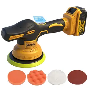 Cordless car polisher with 7 adjustable speeds and LED digital display. It is used for waxing, polishing and scratch removal, compatible with DeWalt 20V batteries