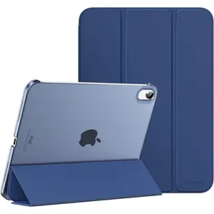 iPad (A16) 11th Generation Case 11 Inch 2025, iPad 10th Generation Case 10.9 Inch 2022, Slim Stand Hard PC Translucent Back Shell Smart Cover, Support Touch ID, Auto Wake/Sleep, Navy Blue