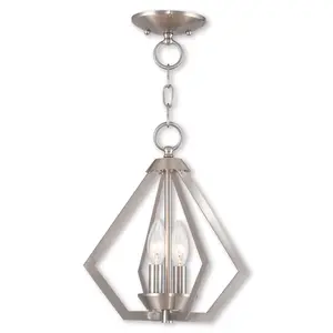 2 Light Brushed Nickel Mini Chandelier/Ceiling Light fixture with Steel base material