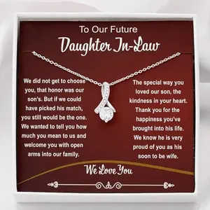 Future Daughter-In-Law Necklace - Welcoming Her Into Family, Wedding Present from Mother-In-Law to Bride or Son's Fiancee, Perfect for Bridal Shower, Engagement, Birthday, Thanksgiving, Christmas