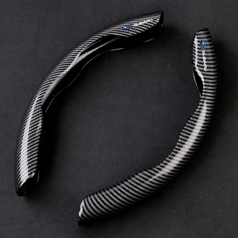 2pcs Carbon fiber Car Steering Wheel Cover Anti-slip Protection Cushion For Subaru Impreza Legacy WRX STI XV WRC Forester Crosstrek Outback Automotive Car Accessories