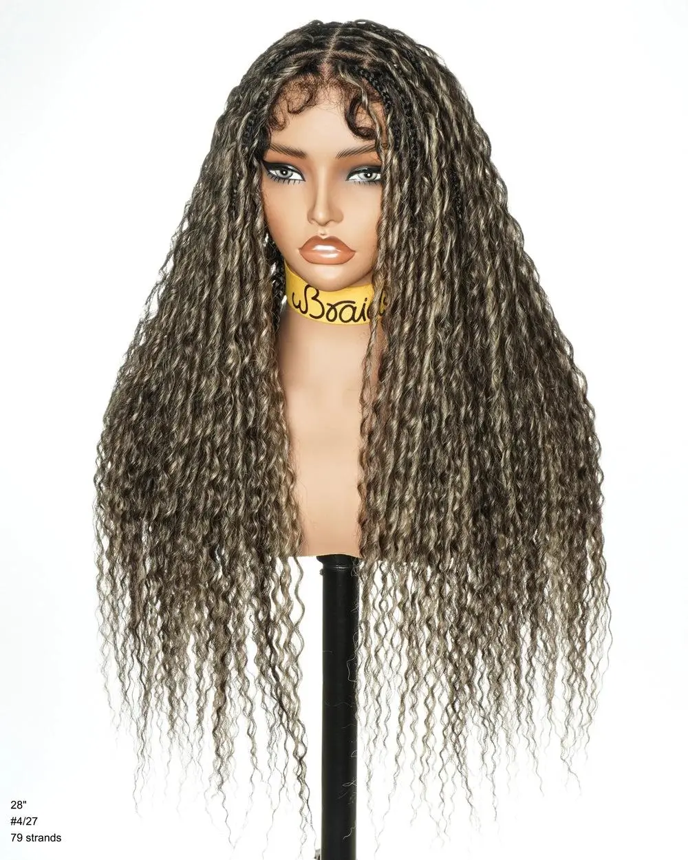 uBraids 28" Boho Box Braided Wig – Swiss HD Lace Full Lace 13x6 Frontal Double Lace Back– Tangleless Air Spiral Curls Hand Tied Wig
