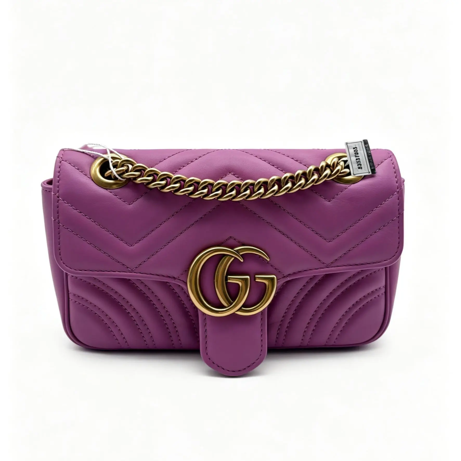 Pre-owned GUCCI Pink Purple Marmont 22 shoulderbag 22*6*13cm th36057051