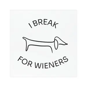 I Break for Wieners Car Magnet | Dachshund Illustration Magnet