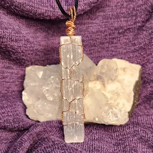 Selenite Pendant Necklace.