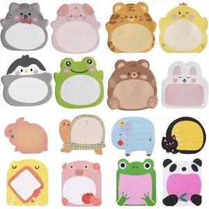16Pcs Adorable Animal Sticker Notes Cartoon Self-Adhesive Memo Pages School Office Supplies Back-to-School Essentials Decorative Stickers