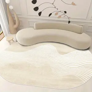 Abstract Line Pattern Floor Mat, Non-slip Soft Floor Carpet, Decorative Area Rug for Home Living Room Bedroom, Foldable & Machine Washable Floor Mat