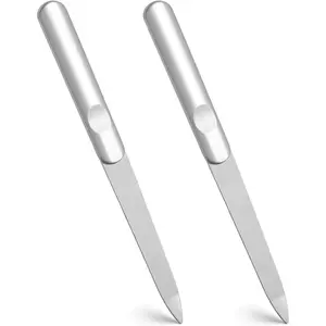 Metal Nail File, 4.25 Inch Double Sided Precision Fingernail File Reusable Nail Files for Women Finger Nails Buffer for Natural Acrylic Nails