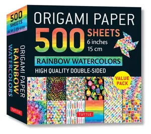 Origami Paper 500 Sheets Rainbow Watercolors 6 (15 CM): Tuttle Origami Paper: Double-Sided Origami Sheets Printed with 12 Different Designs (Instructi -- Tuttle Studio, Loose-Leaf Book