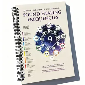Sound Healing Frequency Notebook, Sol Frequency Chakra Guide, Spiral Bound Energy Boost Manual, Sound Healing + Chakra Balance Handbook, Solfeggio Frequencies