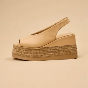 Agnesa Beige Women`s Summer Casual Platforms